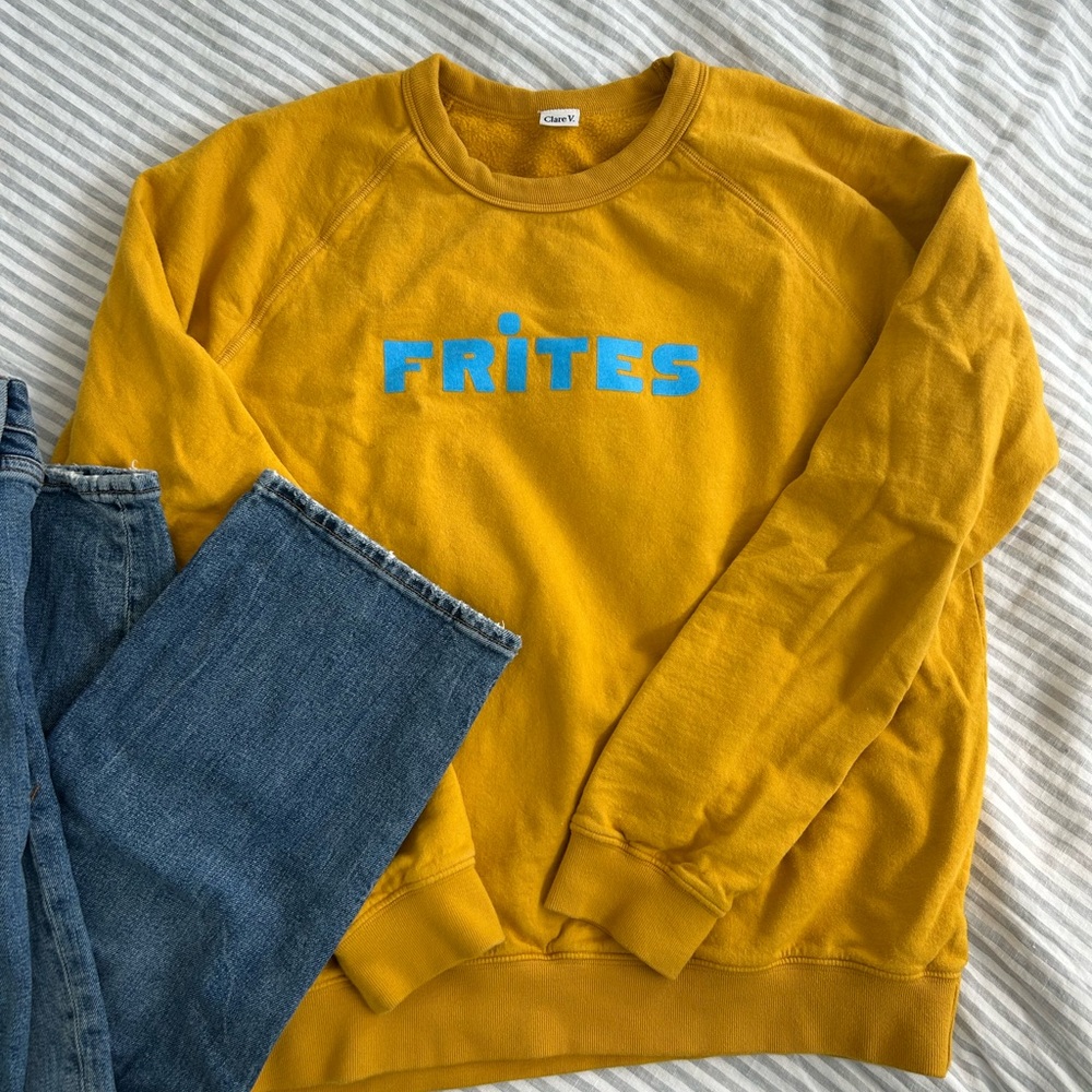 Clare V. Frites Mustard Yellow Sweatshirt *sold out